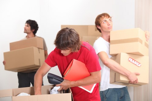 Team of removalists handling furniture carefully